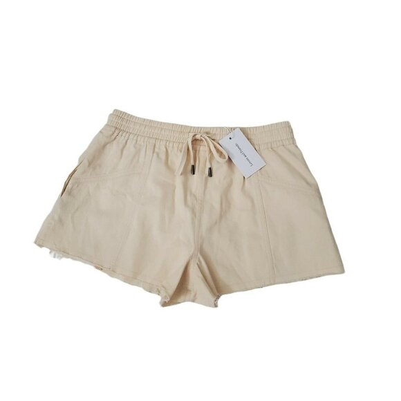Lovers and Friends Shorts Small Cream Raw Hem Drawstring Pockets Cut-Off NWT - Picture 1 of 10